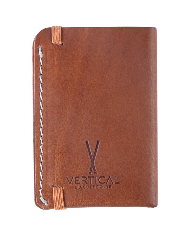 Camel leather card holder