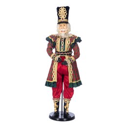 TART.NUTCRACKER DOLL W/STAND&BOX RD/GRN 93CM