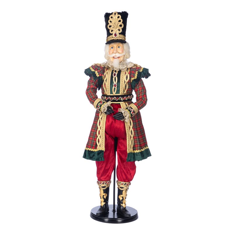TART.NUTCRACKER DOLL W/STAND&BOX RD/GRN 93CM