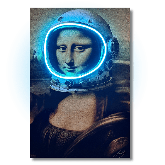 Gioconda astronaut | LED vægkunst