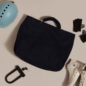 "Mama canvas te groot" Gym / Tote Bag Blue Denim