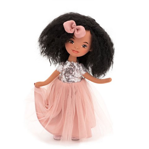 Soft toy, Sweet Sisters - Tina in a Pink Dress with Sequins + bonus accessories set (35cm)