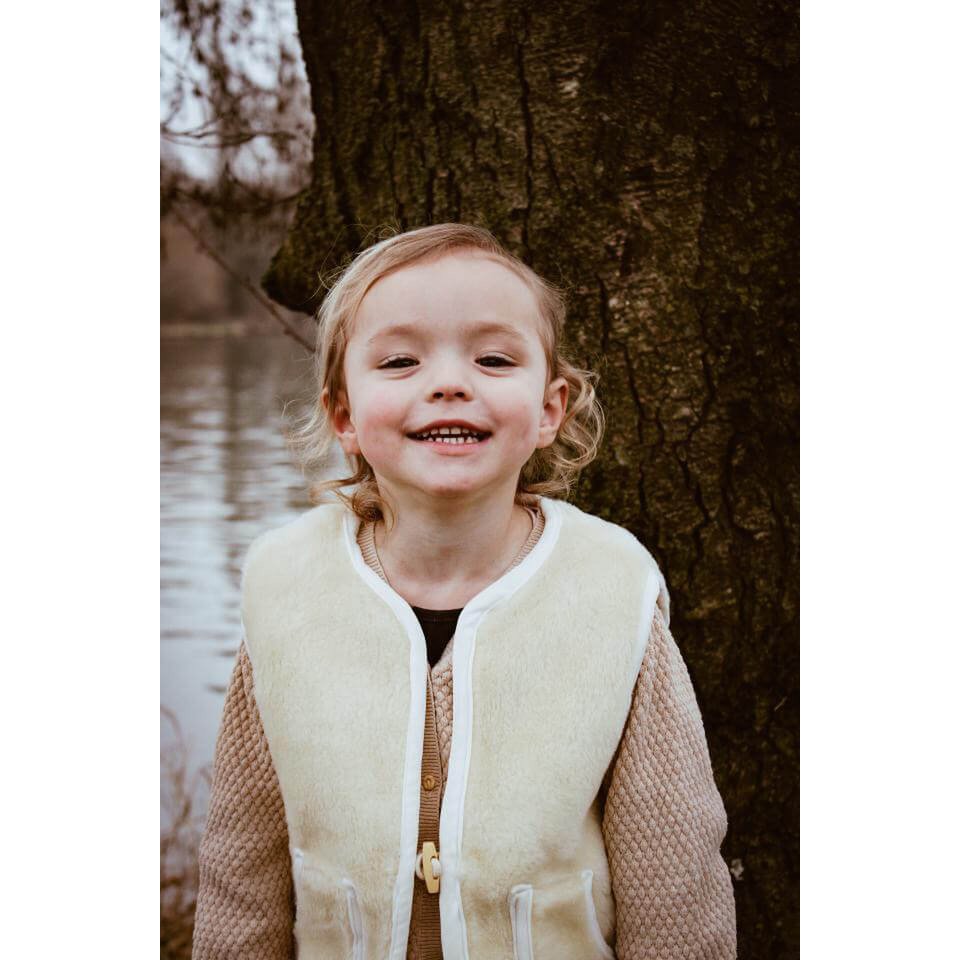 Scaldacorpo in lana beige per bambino