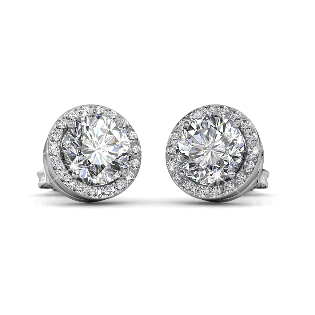 Boucles d'oreilles Sophia - Argenté et Cristal