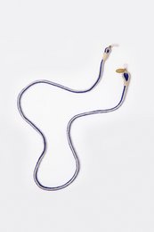 Adjustable, lightweight glasses strap in a navy blue color. Designed to securely hold sunglasses or eyeglasses in place.