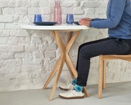Halve maan uitschuifbare tafel Jubi diverse kleuren verkrijgbaar