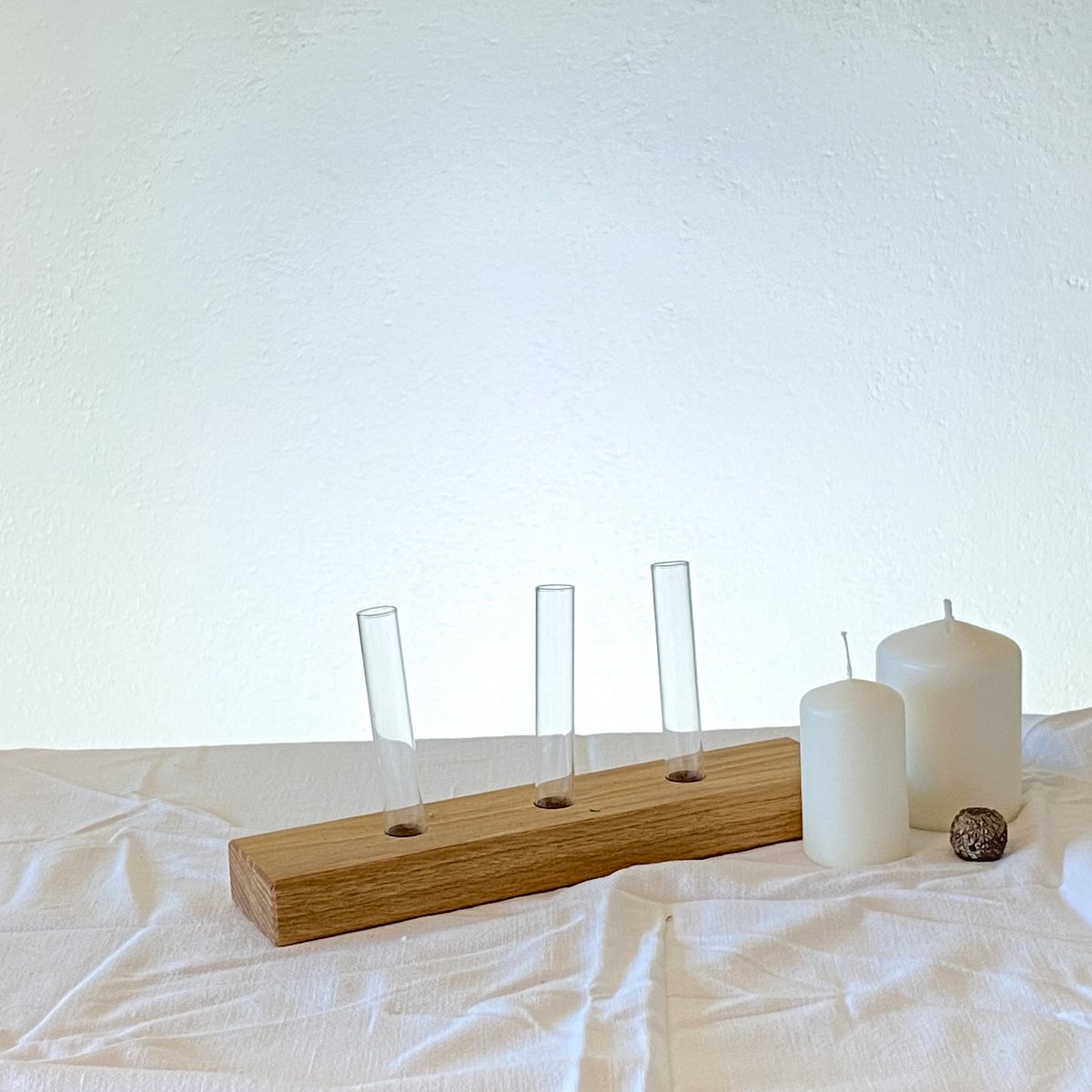 minimalistische Blumenwiese - 3 Varianten - inkl. Glasröhrchen - Eiche