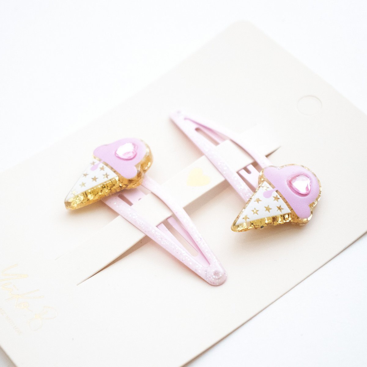Duo Children's Premium Barrettes - Sparkle Petites Glaces D'amour
