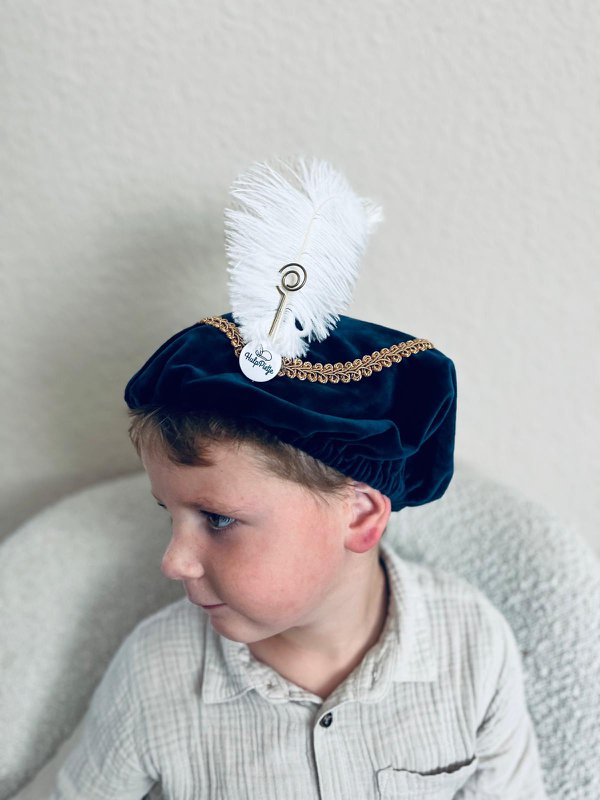 Cappello Pete di lusso | Velluto blu | Santo Bastone