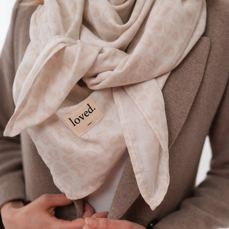 Muslin klud til voksne rose/off white