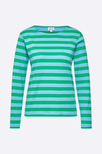 Timmy longsleeve in green/blue striped double jersey for women