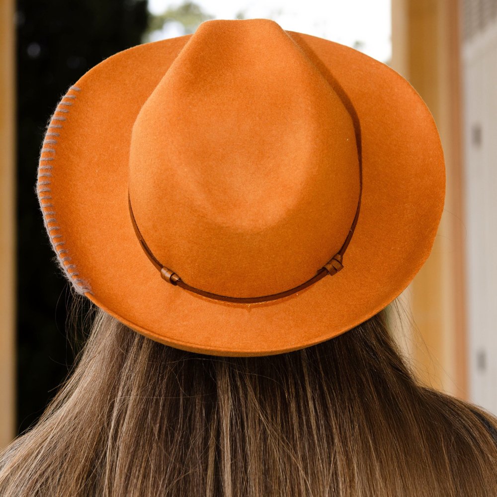 FELT HAT - leather and knit bond, unsewn edge