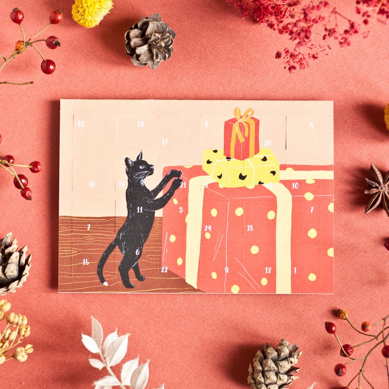 Adventskalender Postkarte Katzen A6