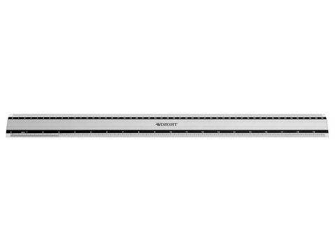 Liniaal Westcott aluminium 50 cm met anti-slip