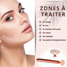 Roller Visage Electrique – Quartz Rose – Masseur Visage Lifting – Accessoire Bien-être