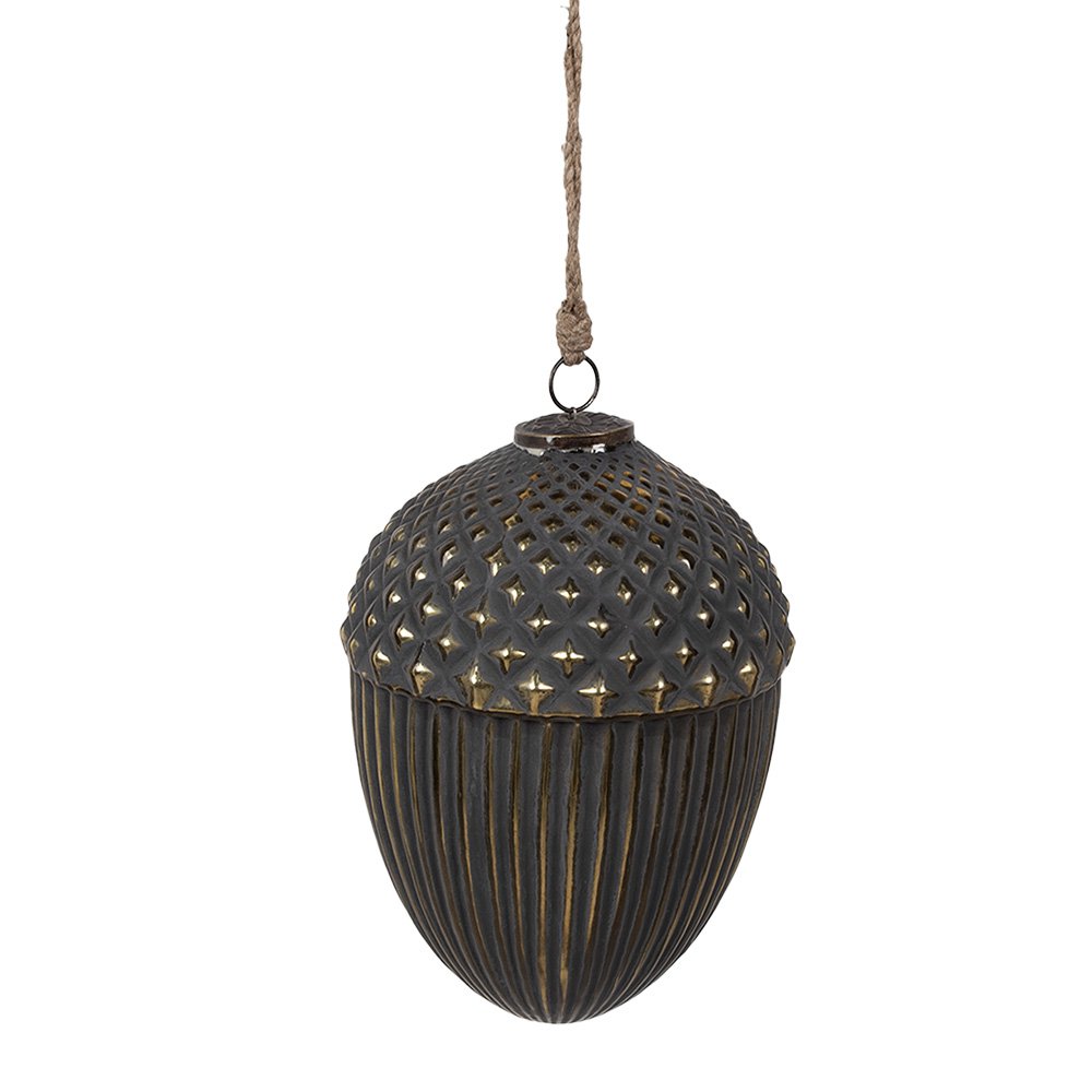Christmas ball Ø 18x27 cm Black Glass Christmas tree decoration