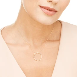 Large circle necklace with diamonds, 18K yellow gold