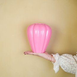 Flower Vase- Swirl Vase-Ceramic- Pink- 20x20x21,5 cm