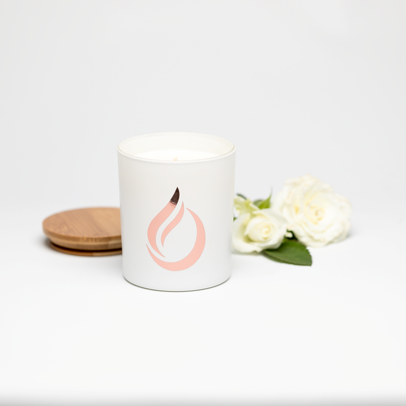 Aromatherapie 'Bloom' weiße Sojakerze