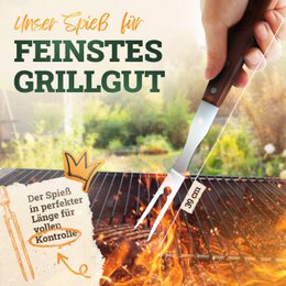 Premium grill cutlet set made of stainless steel with acacia wood handle