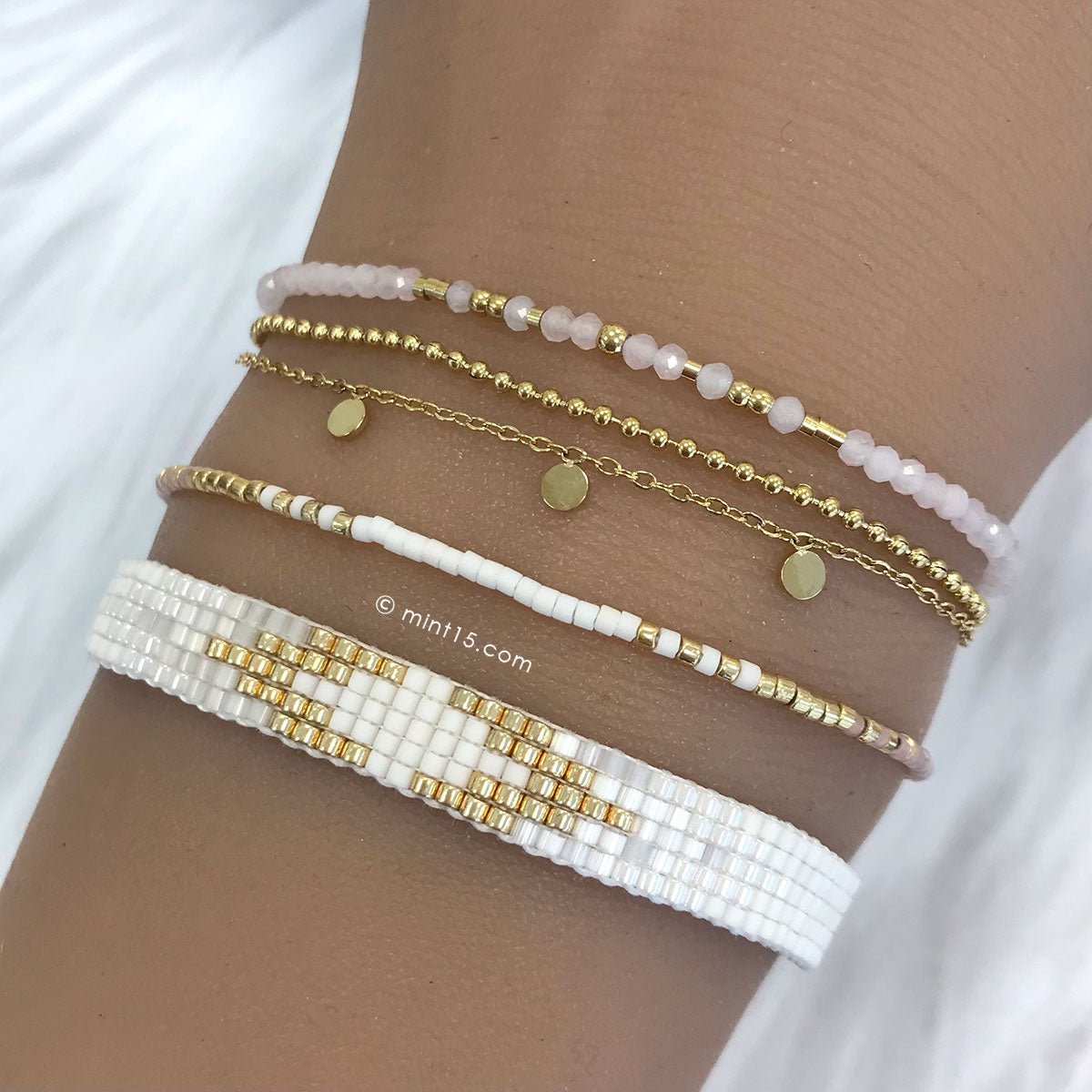 Bracelet 'Alexis' - Quartz Rose