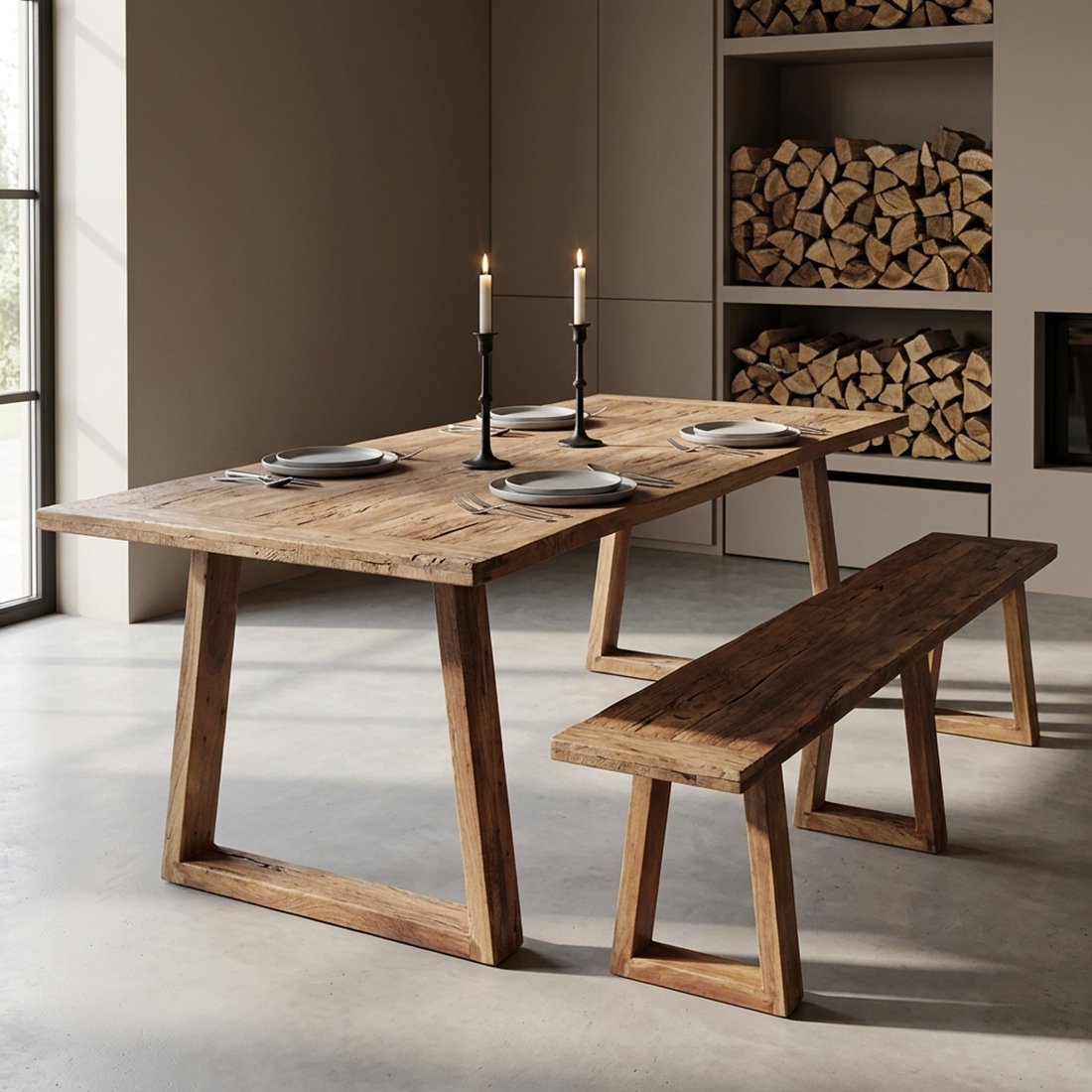 Farmwood dining table - FSC recycled wood