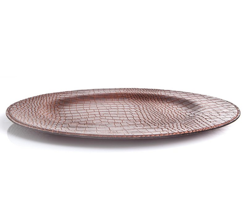 Assiette de chargement, crocodile rond, marron clair
