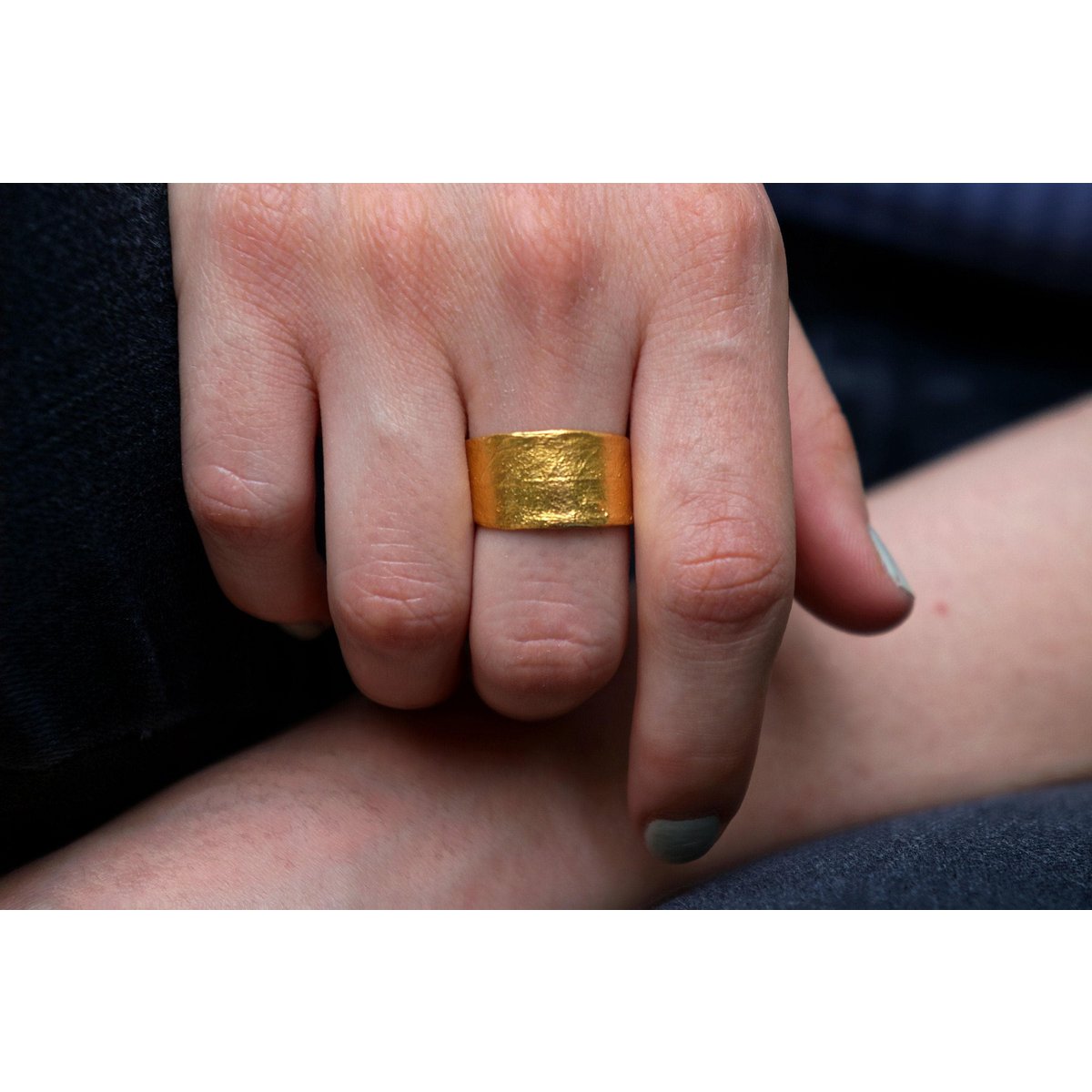 Gold-Silber-Blatt-Ring, vergoldeter Sterling-Silber-Schmuck, Geschenk für Sie, Olivenblatt-Band, handgefertigter Schmuck, Geschenk für Frauen, Statement-Ring