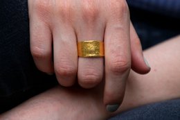 Gold-Silber-Blatt-Ring, vergoldeter Sterling-Silber-Schmuck, Geschenk für Sie, Olivenblatt-Band, handgefertigter Schmuck, Geschenk für Frauen, Statement-Ring