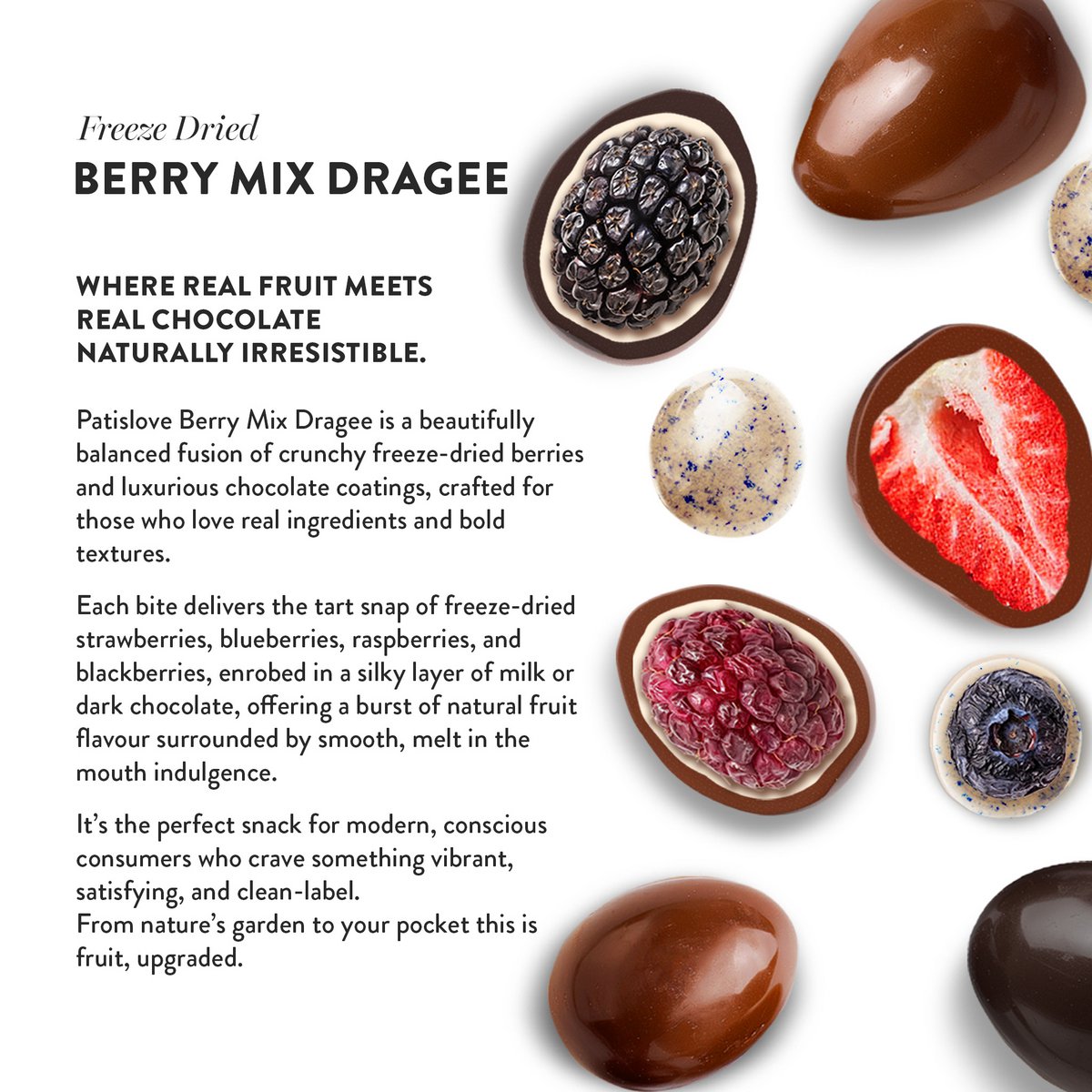Berry Mix Schokoladenbeschichtete gefriergetrocknete Dragee
