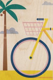 Miami miabike wooden postcard