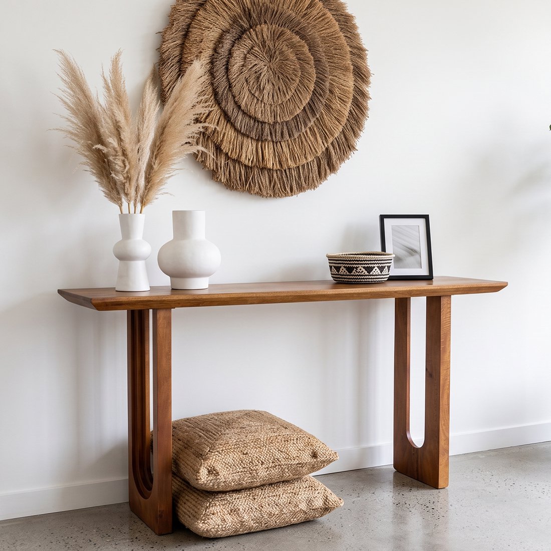 Bullnose mango wood side table Chamfered