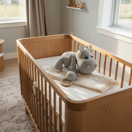 Nuvinokids® Handmade Hippo Cuddly Toy and Teething Set made of 100% Cotton