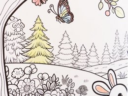 Paintable self-adhesive poster - elephant and tiger