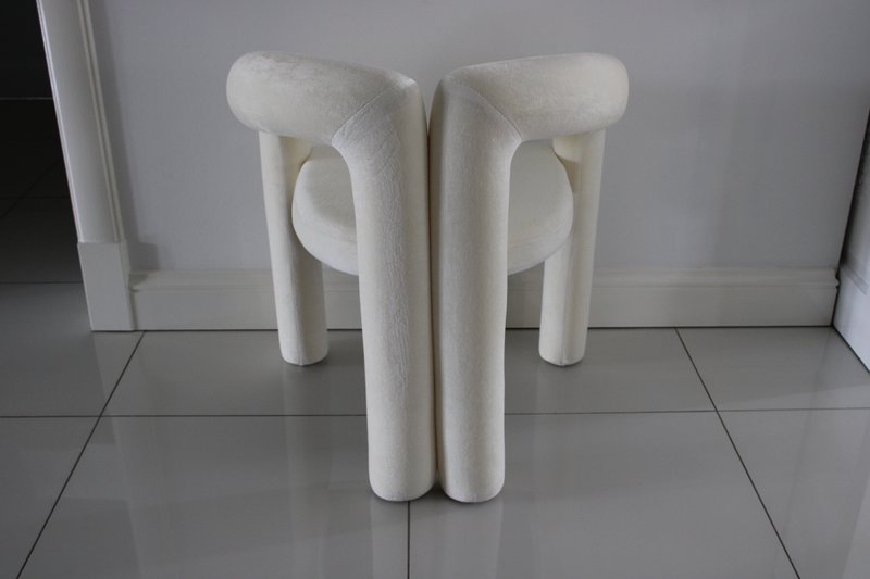 Spisestuestol Japandi White Velvet