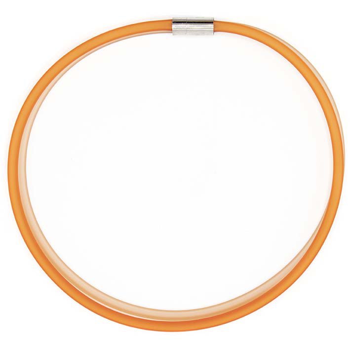 Gummikæde, orange/champagne, 2-linet
