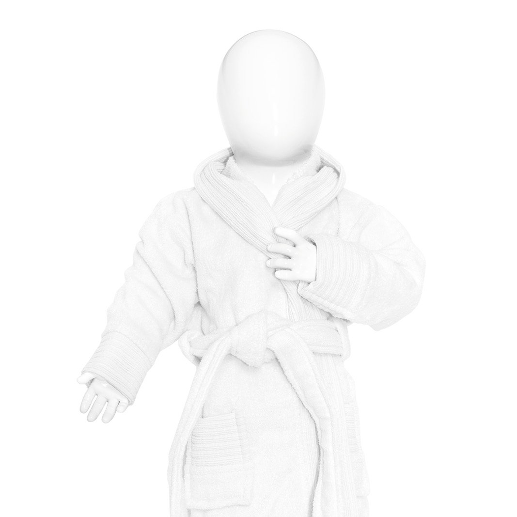 Babybademantel 80/92, 340 g/m² Weiß
