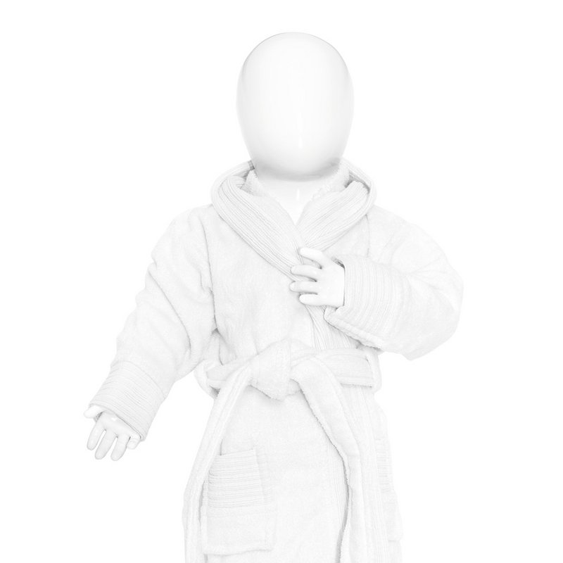 Babybademantel 80/92, 340 g/m² Weiß