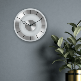 Wall clock - 31 cm - Aluminium - Glass - 'Retro'