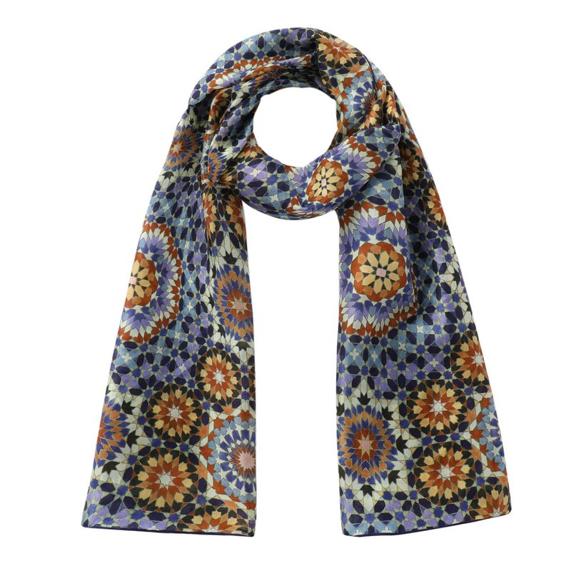 Écharpe en soie violette et marron Baraka V2