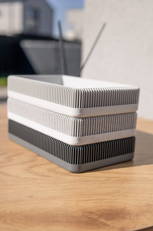 Sleek Rectangular Cool Tone Trays - Modern Ribbed Design, Perfect for Desk, Entryway, Coffee Table, or Home Organization Needs
