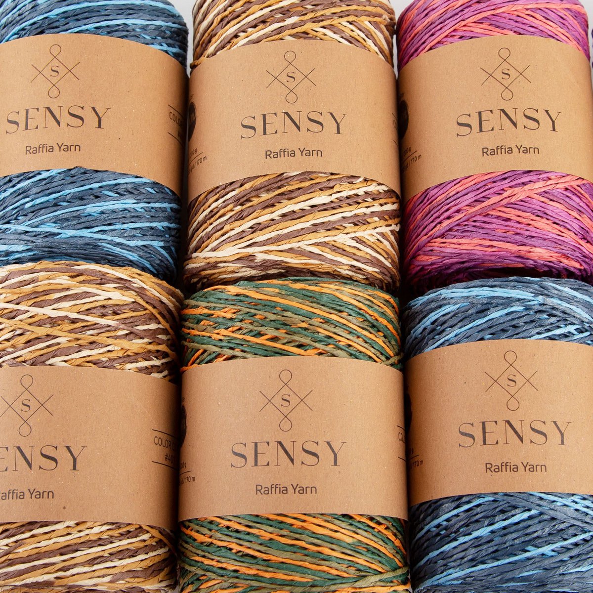 Sensy Premium 185 iarde %100 Filato di rafia multicolore in carta