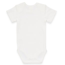 Baby Body Kurzarm - Panda Print, Interlock - Off White