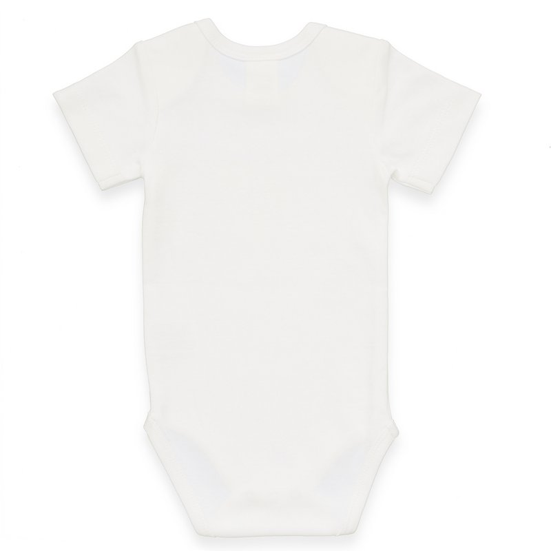 Baby Body Kurzarm - Panda Print, Interlock - Off White