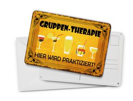 Tin postcard cocktail 10x14 cm group therapy This is practiced sign