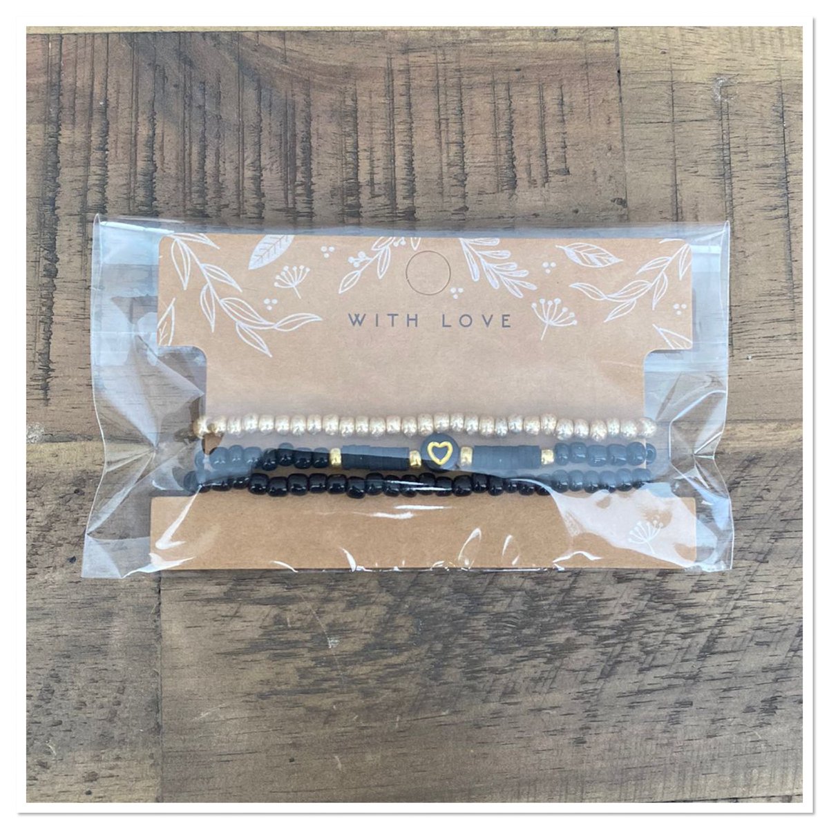 Ensemble bracelets coeur doré