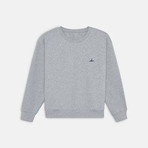 Panda Sweatshirt - Organic Grey Sweater, Embroidered