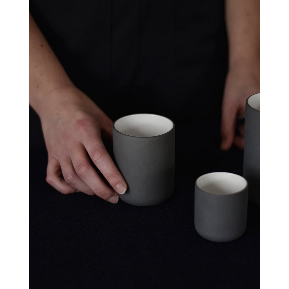 Espressotasse Fundament | dunkelgrau / weiß