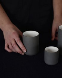 Espressotasse Fundament | dunkelgrau / weiß