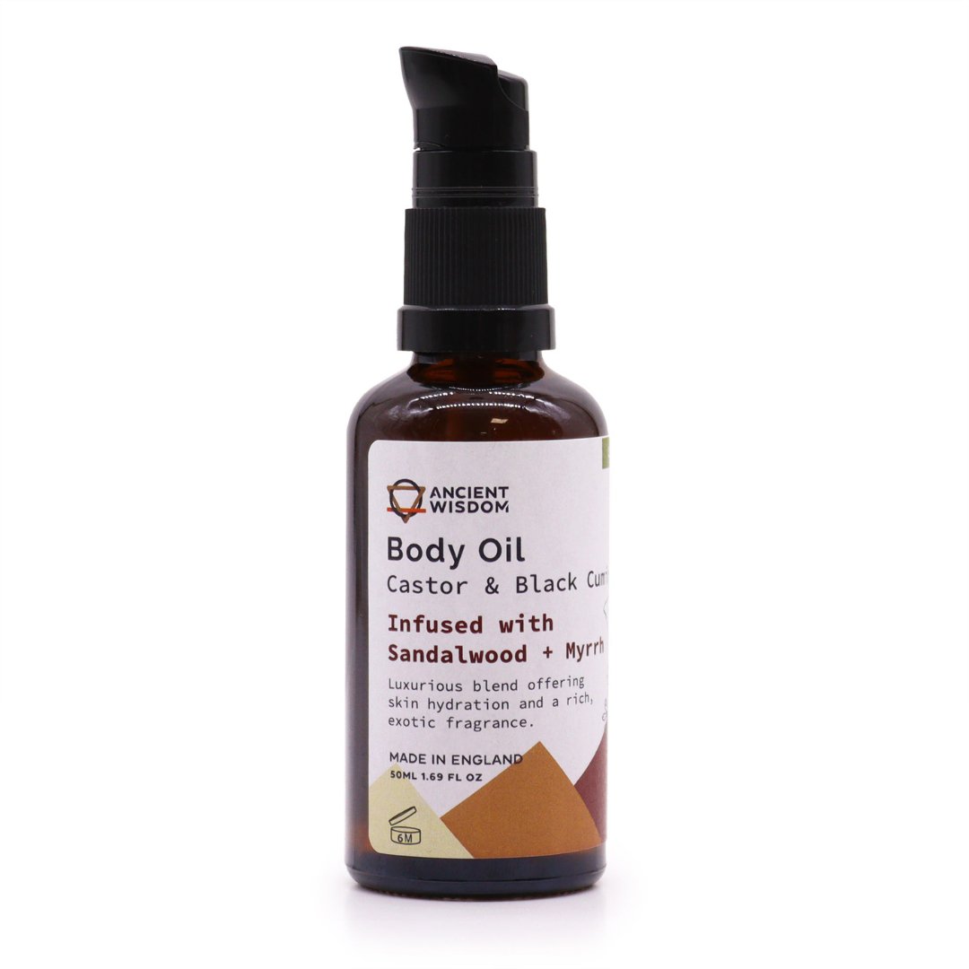 3x Organiczny olejek do ciała 50 ml - Drzewo sandałowe i mirra